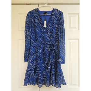 Steve Madden Nyla Long Sleeve Faux Wrap Dress Small